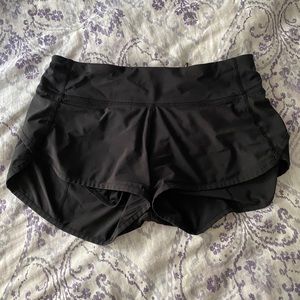 Lululemon black speed up shorts